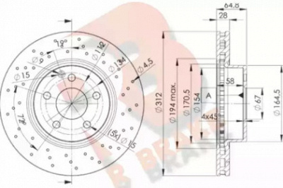 R BRAKE 78rbd20417 -  Тормозной диск